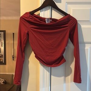 Princess Polly Red Asymmetrical Fitted Blouse